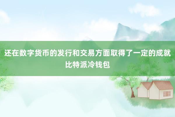 还在数字货币的发行和交易方面取得了一定的成就比特派冷钱包