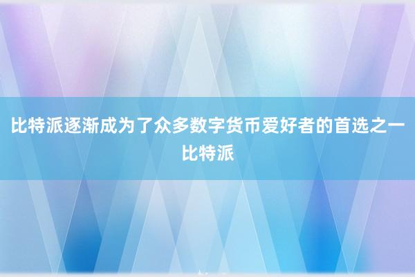 比特派逐渐成为了众多数字货币爱好者的首选之一比特派