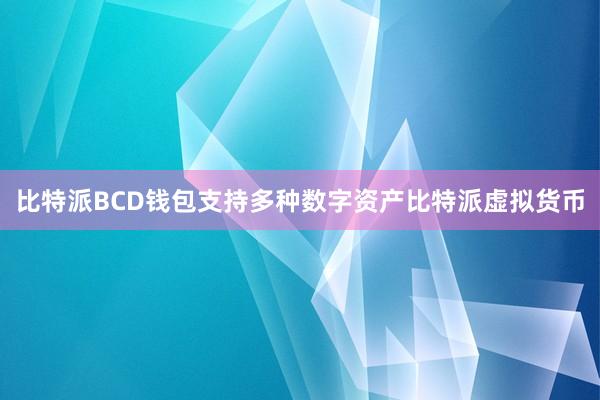 比特派BCD钱包支持多种数字资产比特派虚拟货币